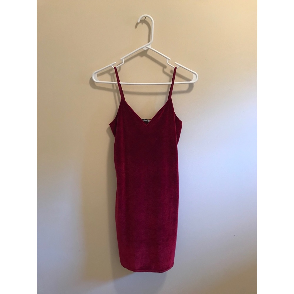Burgundy Red Velvet Dress